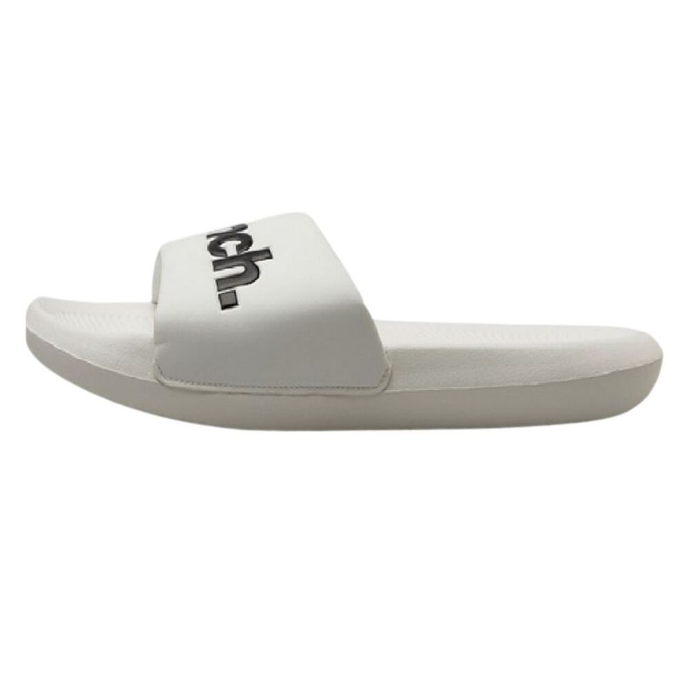 Bench Unisex Adult Logo Printed Synthetic Rubber Casual Slides / White